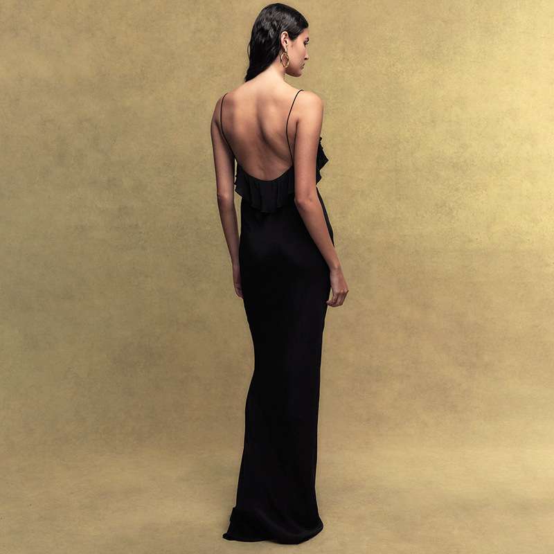 Elegant Maxi Dress with Ruffle Detailing image 3