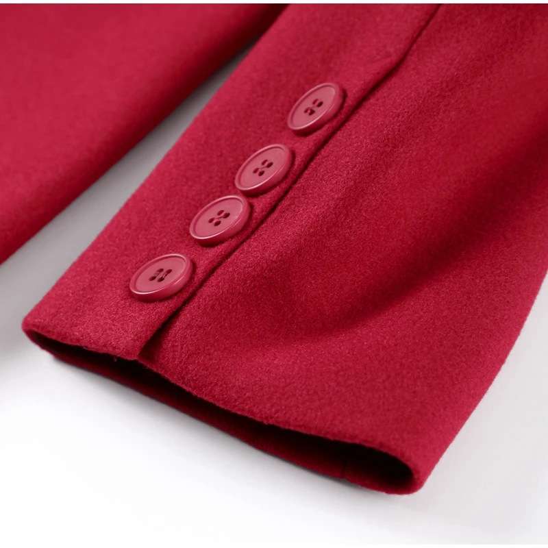 Red Oversized Lapel Collar Jacket image 5