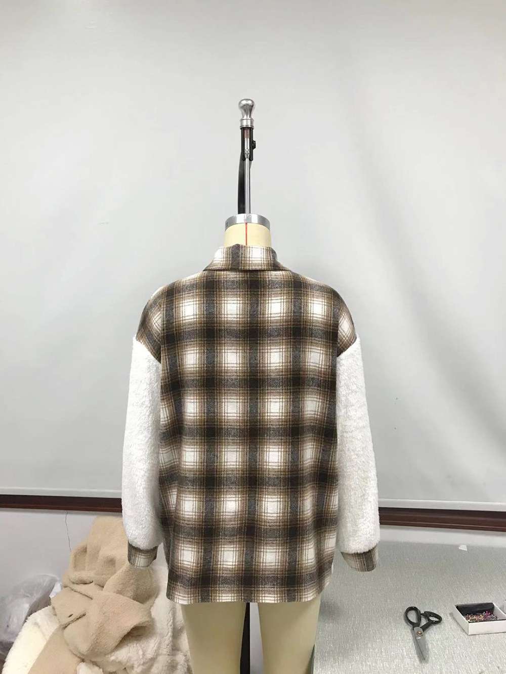 Trendy Plaid Sherpa Jacket image 5