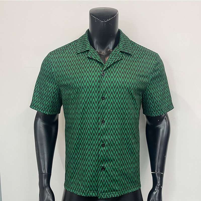 Mens Zigzag Pattern Button-Up Shirt image 3