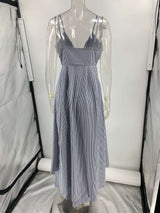 Striped V-Neck Cut-Out Top with Wide-Leg Pants image 4