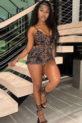 Leopard Print Cut-Out Mini Dress image 1