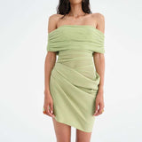 Ruched Mini Dress with Asymmetrical Draping image 4