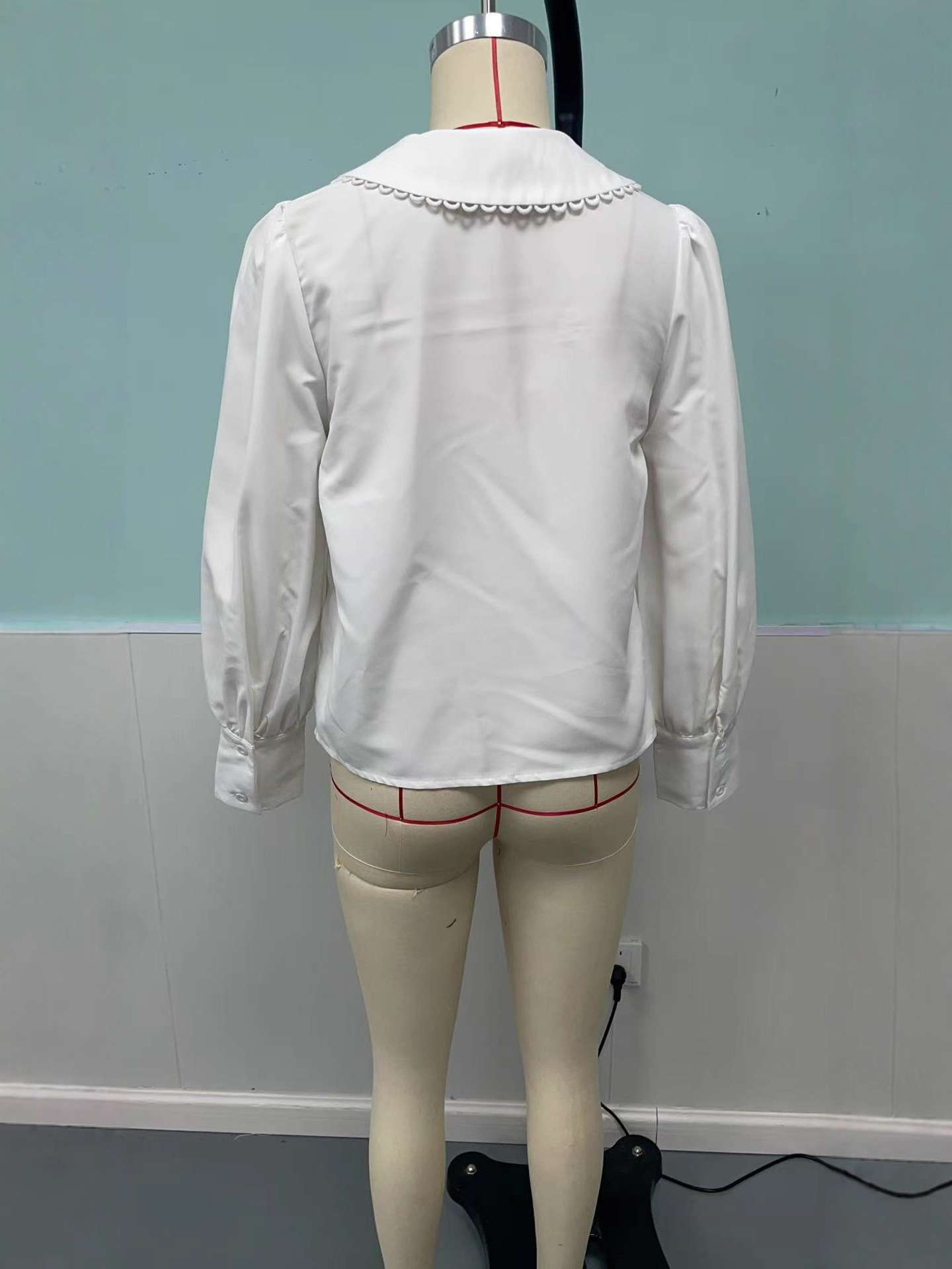 White Jacket with Peter Pan Collar image 5
