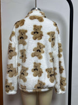 Cozy Teddy Bear Print Fleece Jacket image 5