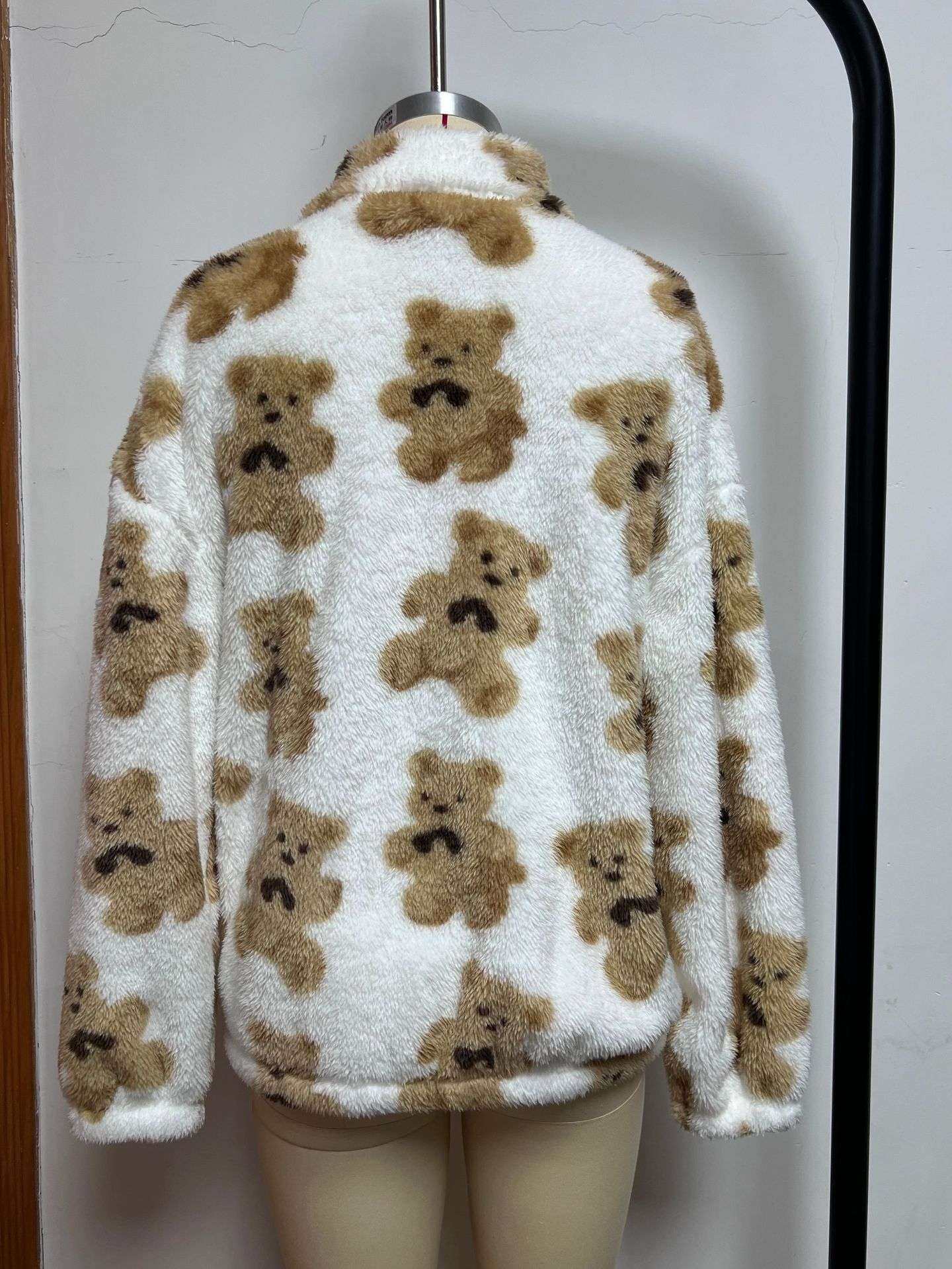 Cozy Teddy Bear Print Fleece Jacket image 5