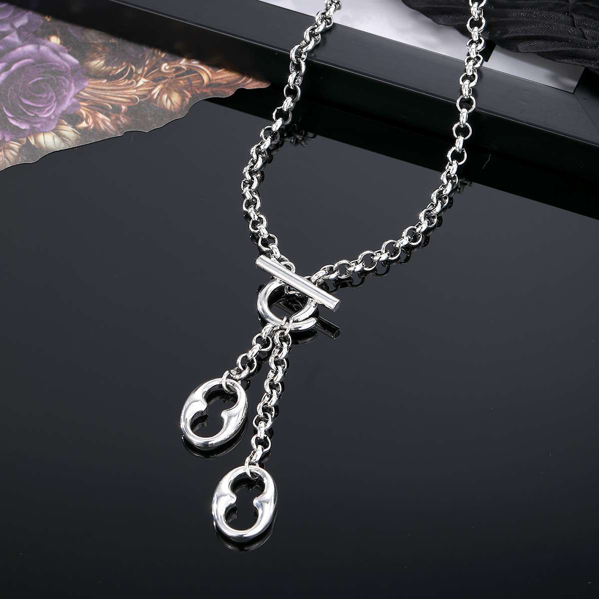 Chain Necklace with Toggle & Pendant image 5