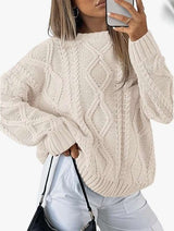 Cozy Cable Knit Pattern Sweater image 4