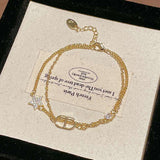 Double Chain Star & Crystal Charm Bracelet image 2