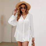 Button-Down Long Sleeve Beach Tunic image 1