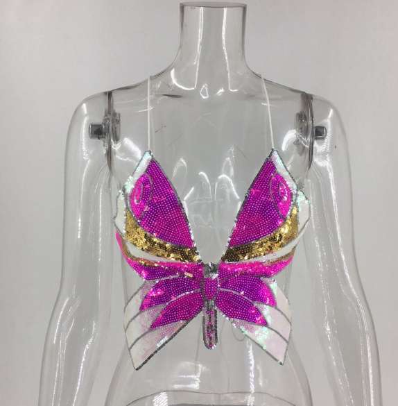Butterfly Mesh Crop Top image 6