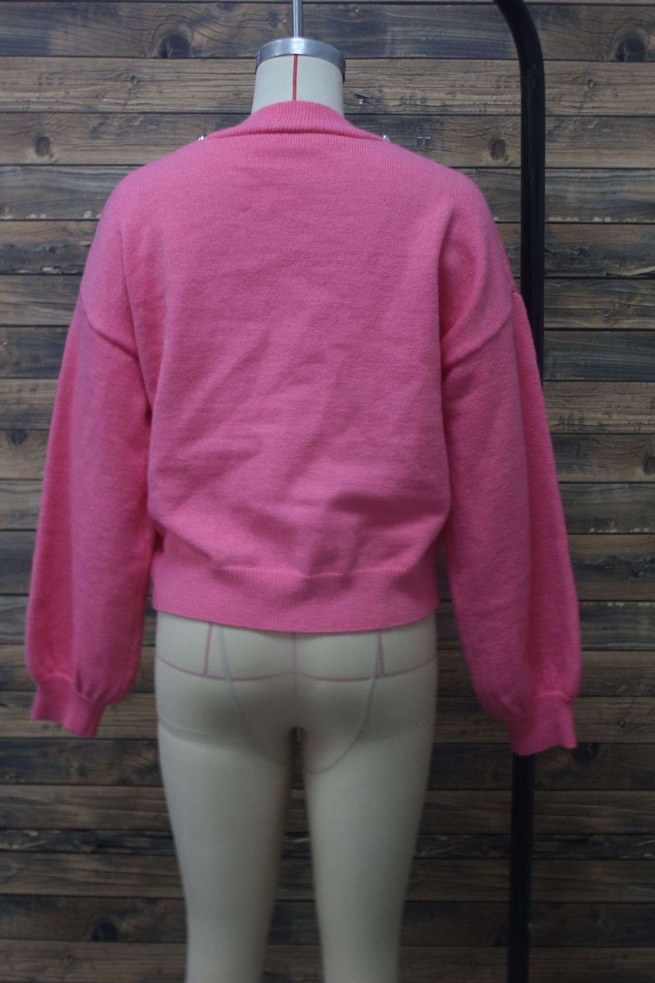 Pink Button-Accented Knit Cardigan image 5