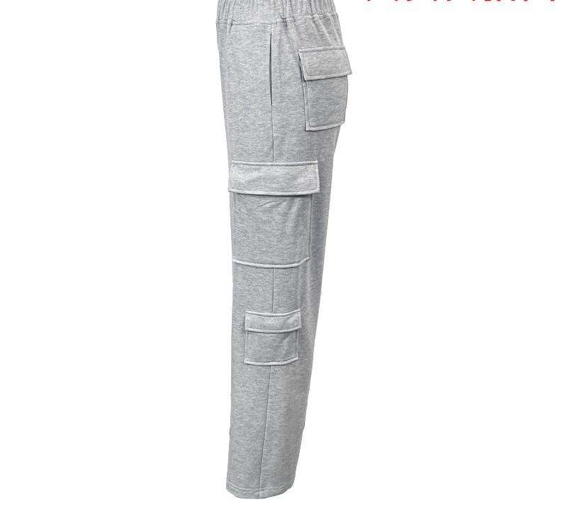 High Waisted Casual Cargo Sweatpants image 6