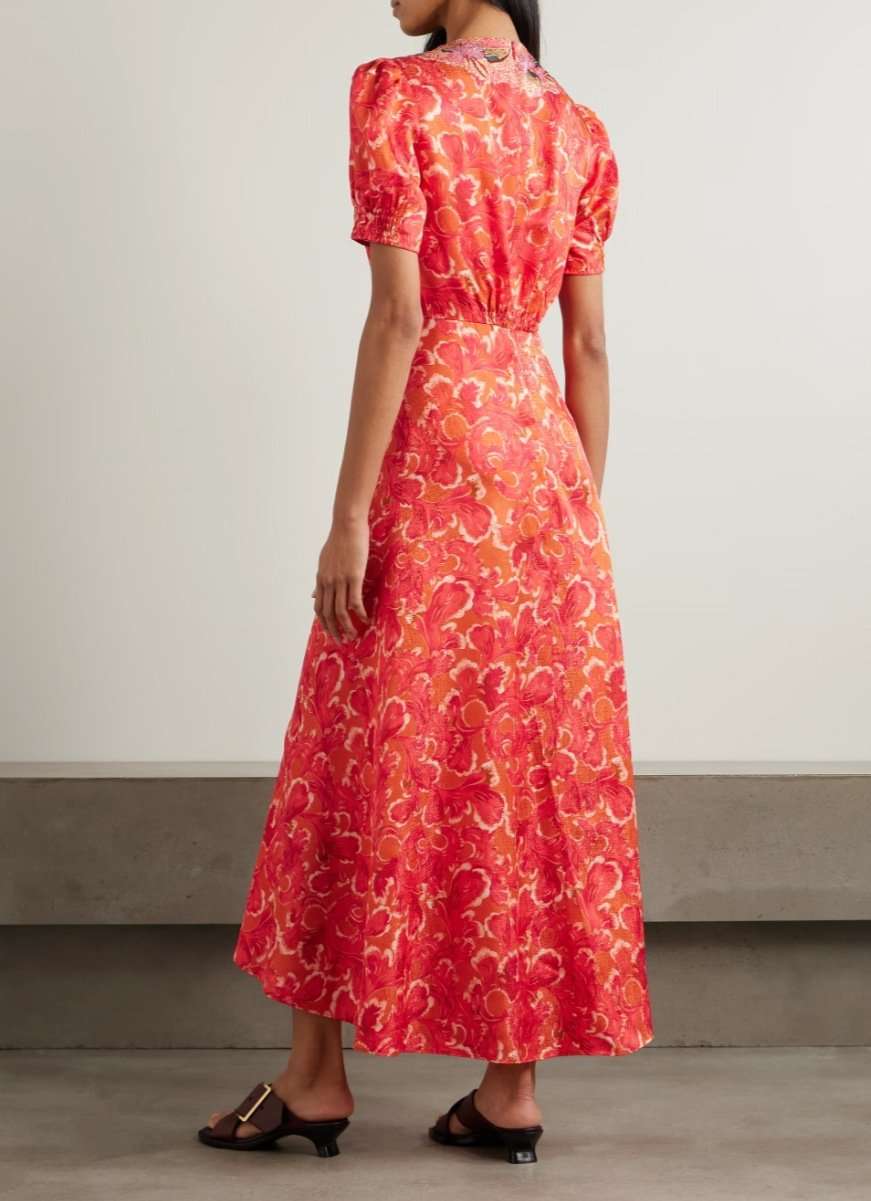 Floral Puff-Sleeve Maxi Dress image 2