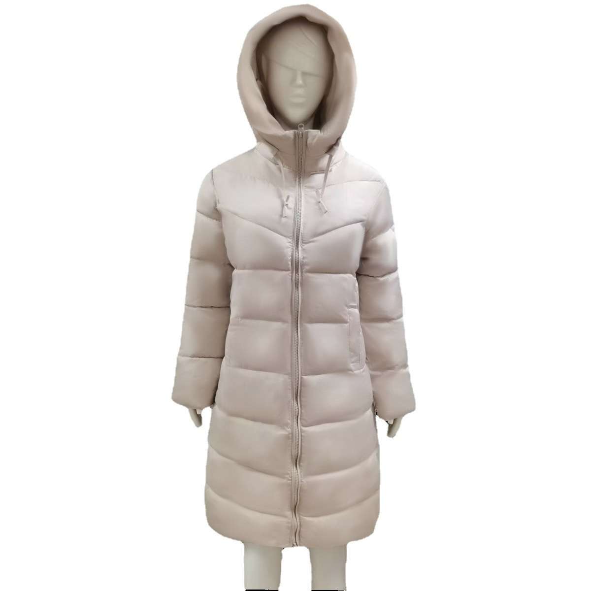 Mid-length Slim Hooded Puffer Coat image 3