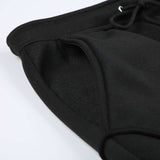 Turndown Collar Zipper Drawstring Crop Top and Pant set image 9