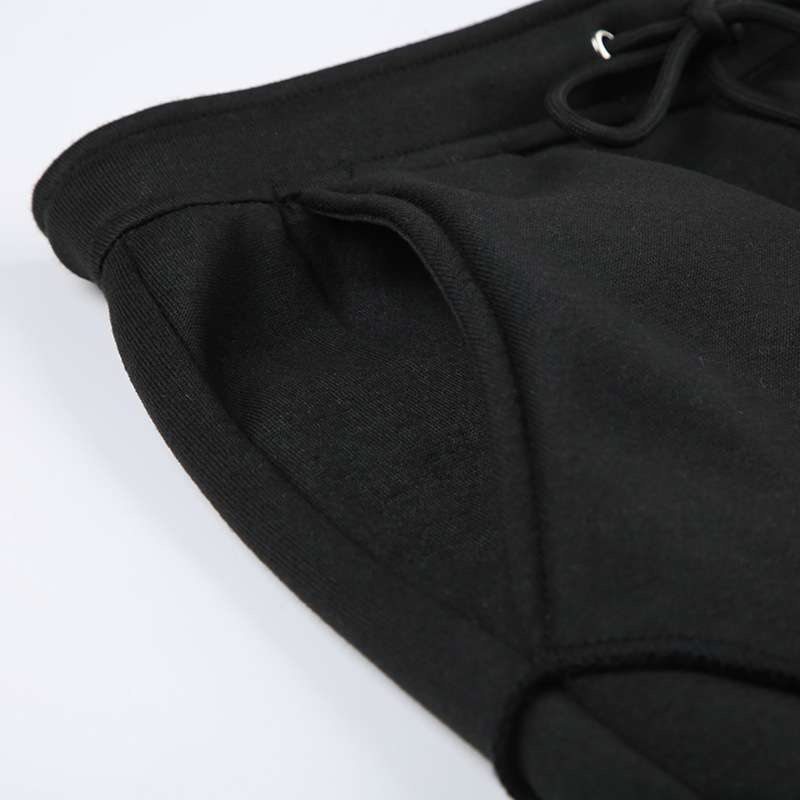 Turndown Collar Zipper Drawstring Crop Top and Pant set image 9