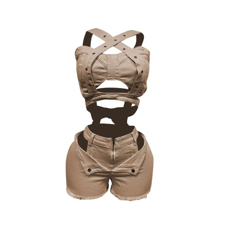 Cut-Out Two-Piece Outfit with Harness Detailing image 3