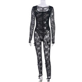 Lace Long Sleeve Bowtied Jumpsuit image 4