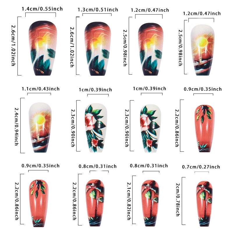 Floral and Sunset Nail Art Set image 3