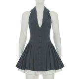 Sleeveless Button-Front Pleated Dress image 3