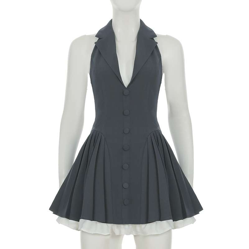 Sleeveless Button-Front Pleated Dress image 3