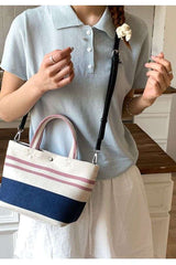 Casual Tote Bag with Stripes image 4