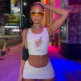 Crop Top and Mini Skirt Set - M, White image