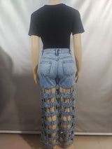 Trendy Cut-Out Distressed Jeans image 3