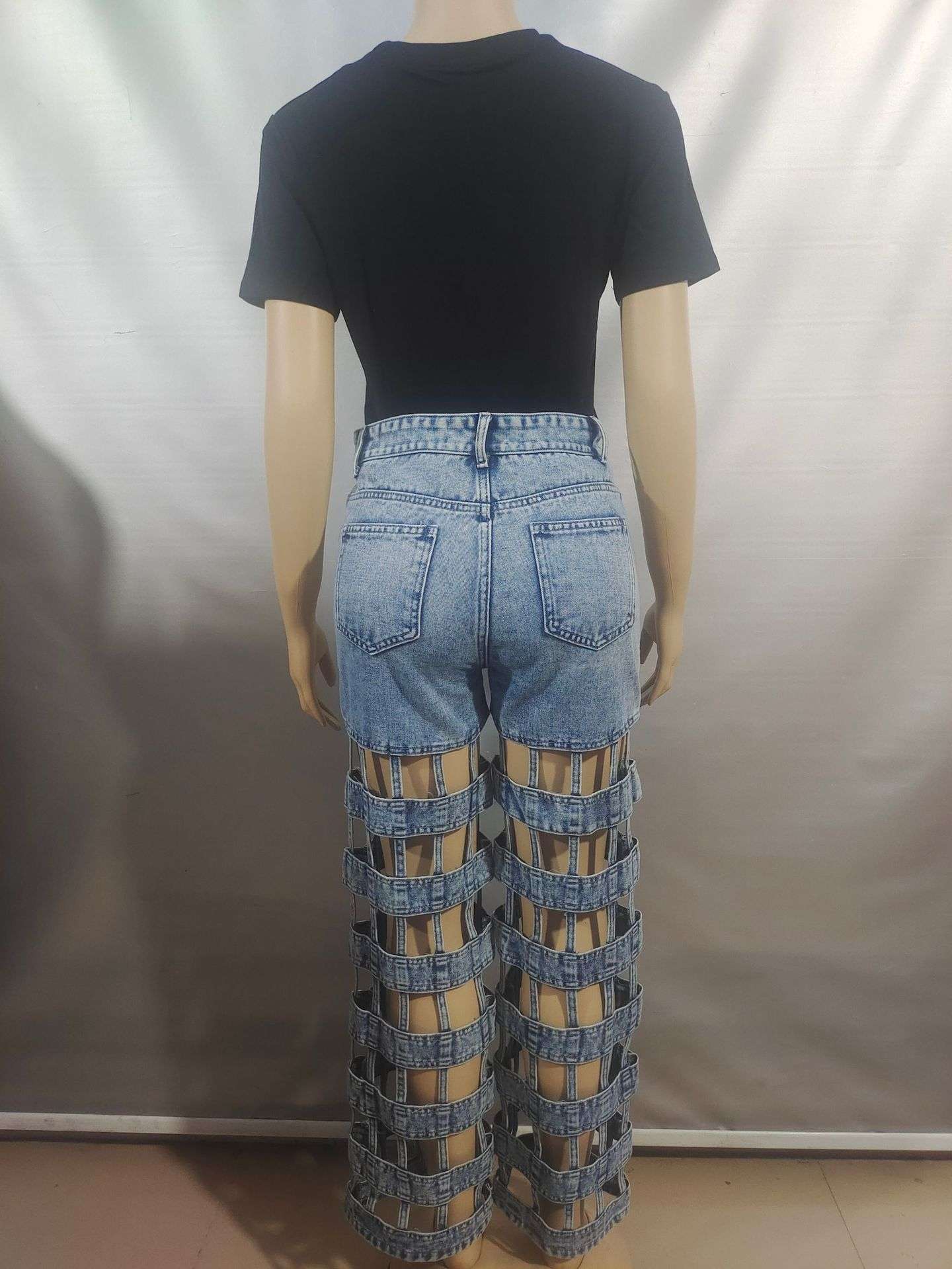 Trendy Cut-Out Distressed Jeans image 3