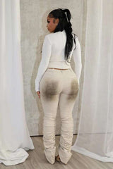 High Waist Gradient Ruched Trousers image 3