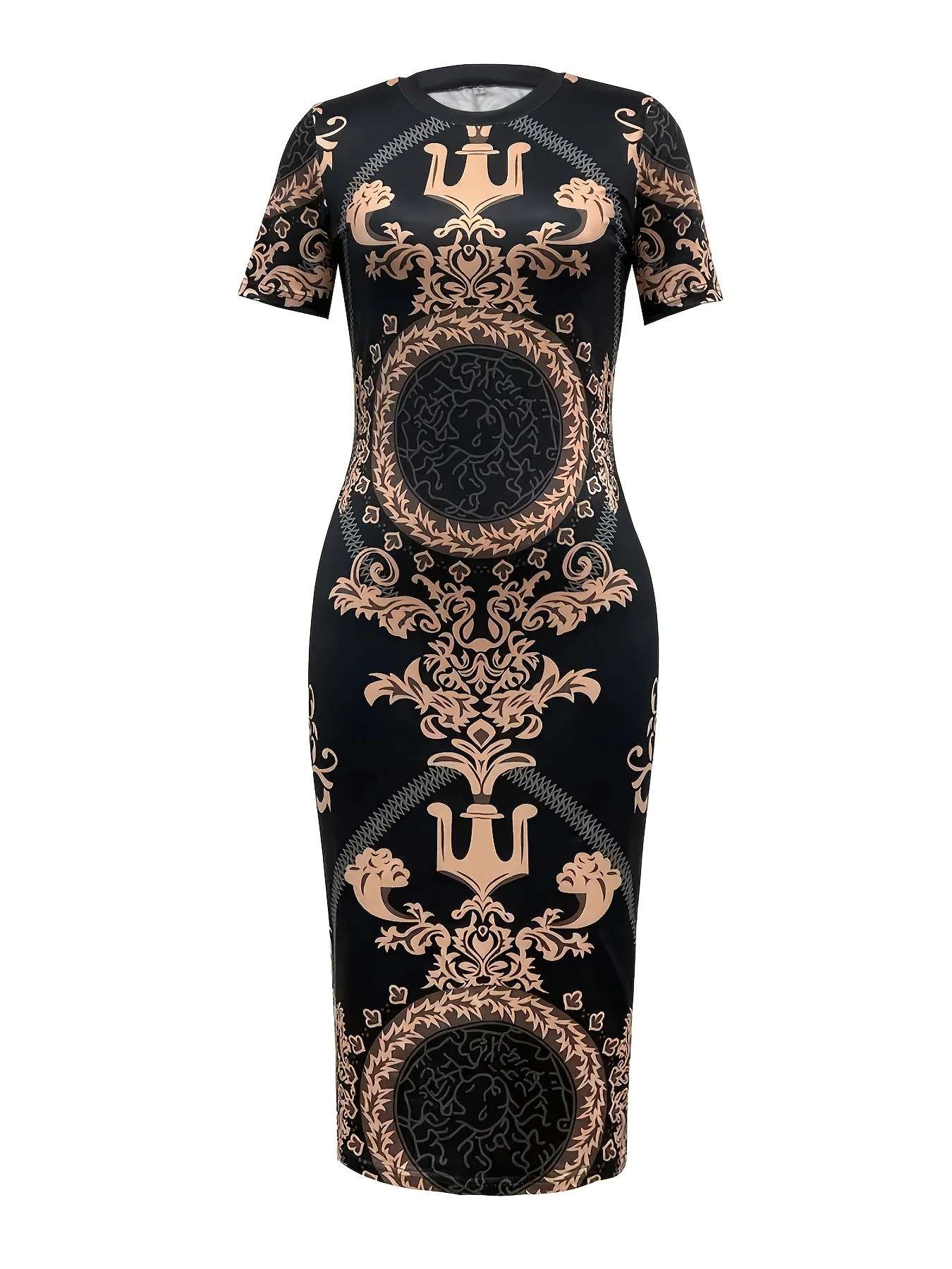 Elegant Baroque Pattern Dress image 1