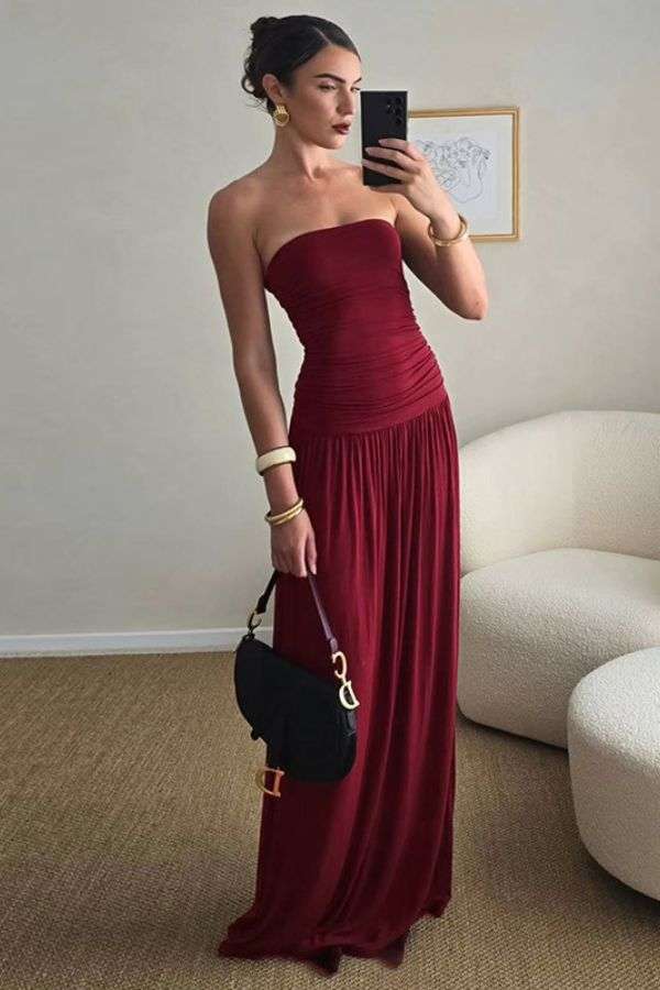 Elegant Strapless Maxi Dress image 1