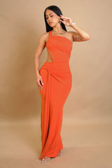 Elegant One-Shoulder White Evening Gown image 8