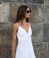 White V-Neck Maxi Dress image 2