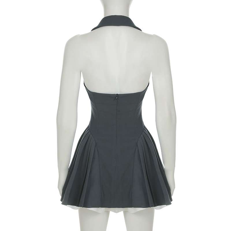 Sleeveless Button-Front Pleated Dress image 4