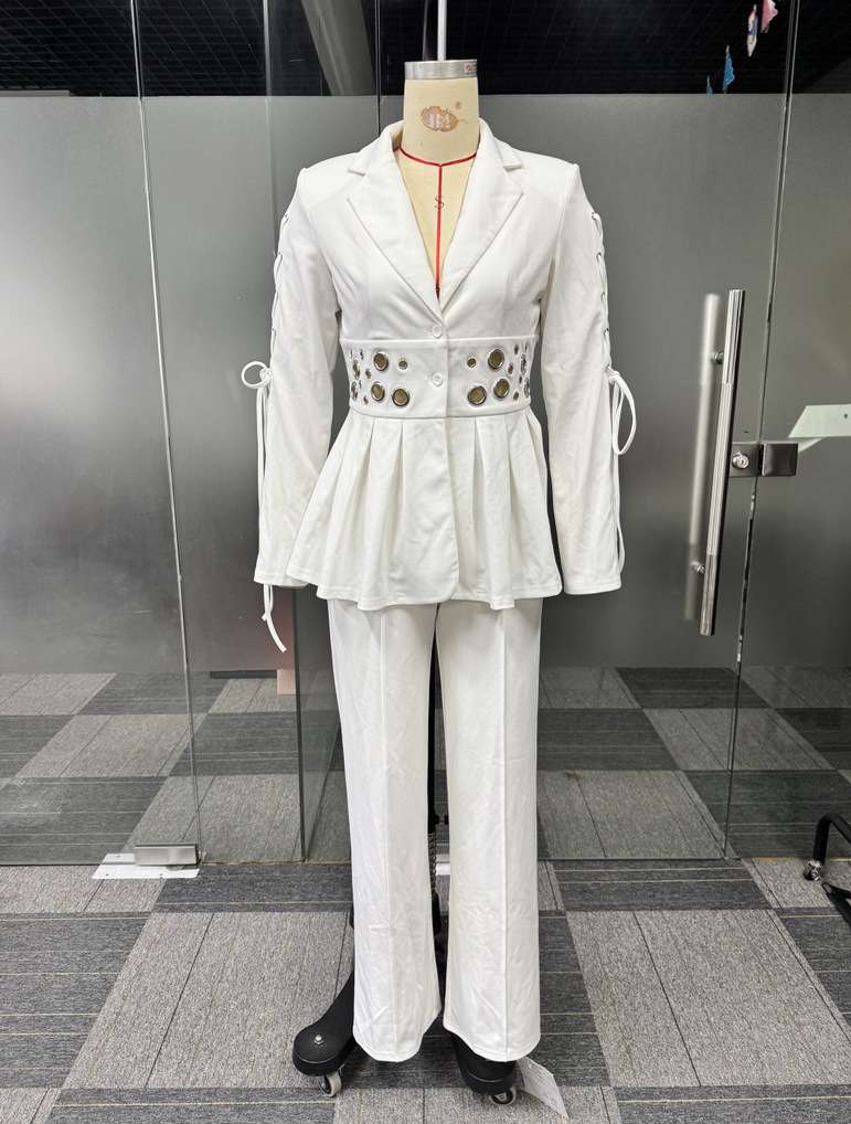 Peplum Suit Set with Cut-Out Details image 4