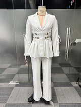 Peplum Suit Set with Cut-Out Details image 4