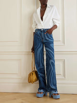 Abstract Pattern Wide-Leg Jeans image 2