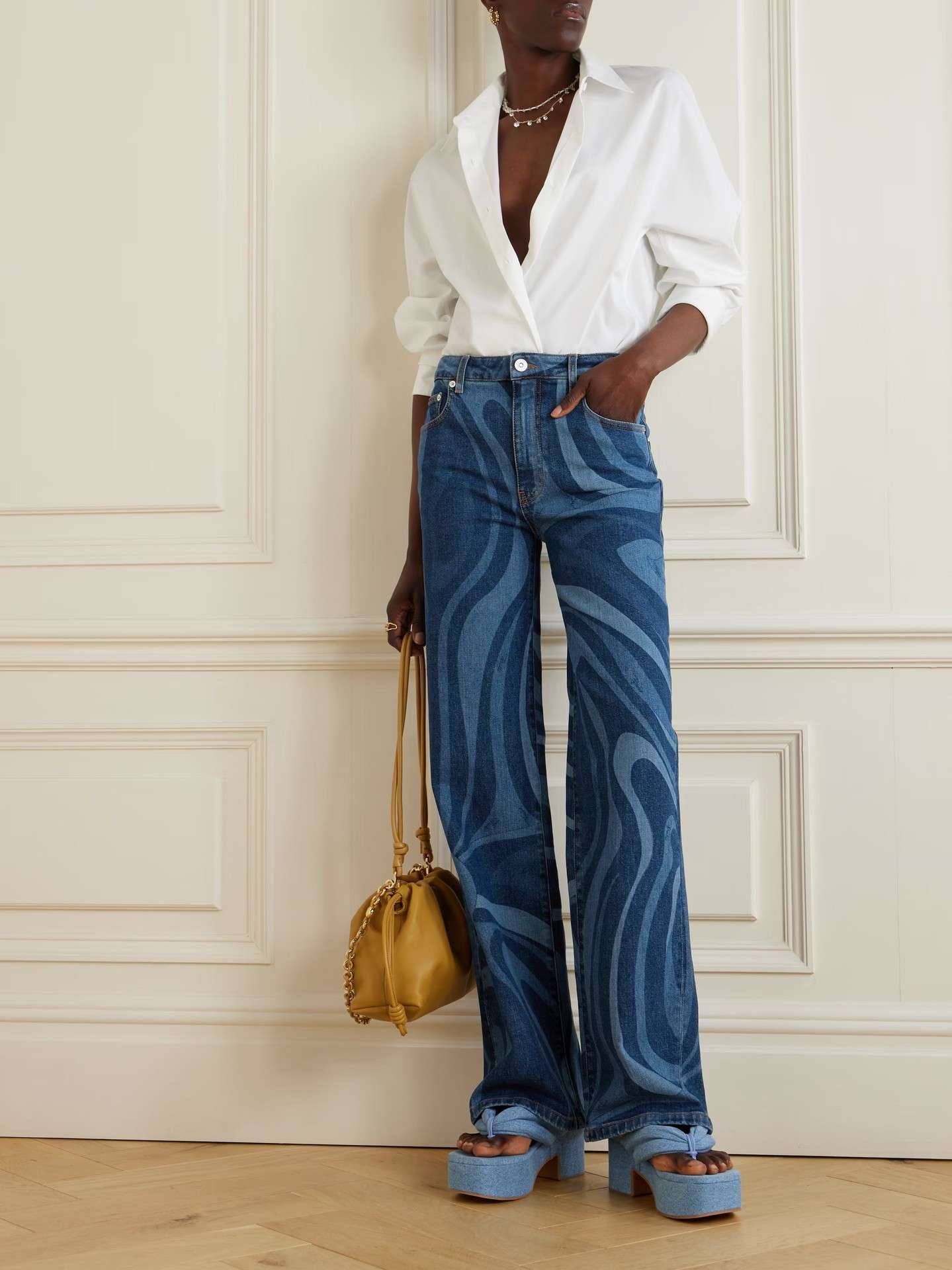 Abstract Pattern Wide-Leg Jeans image 2