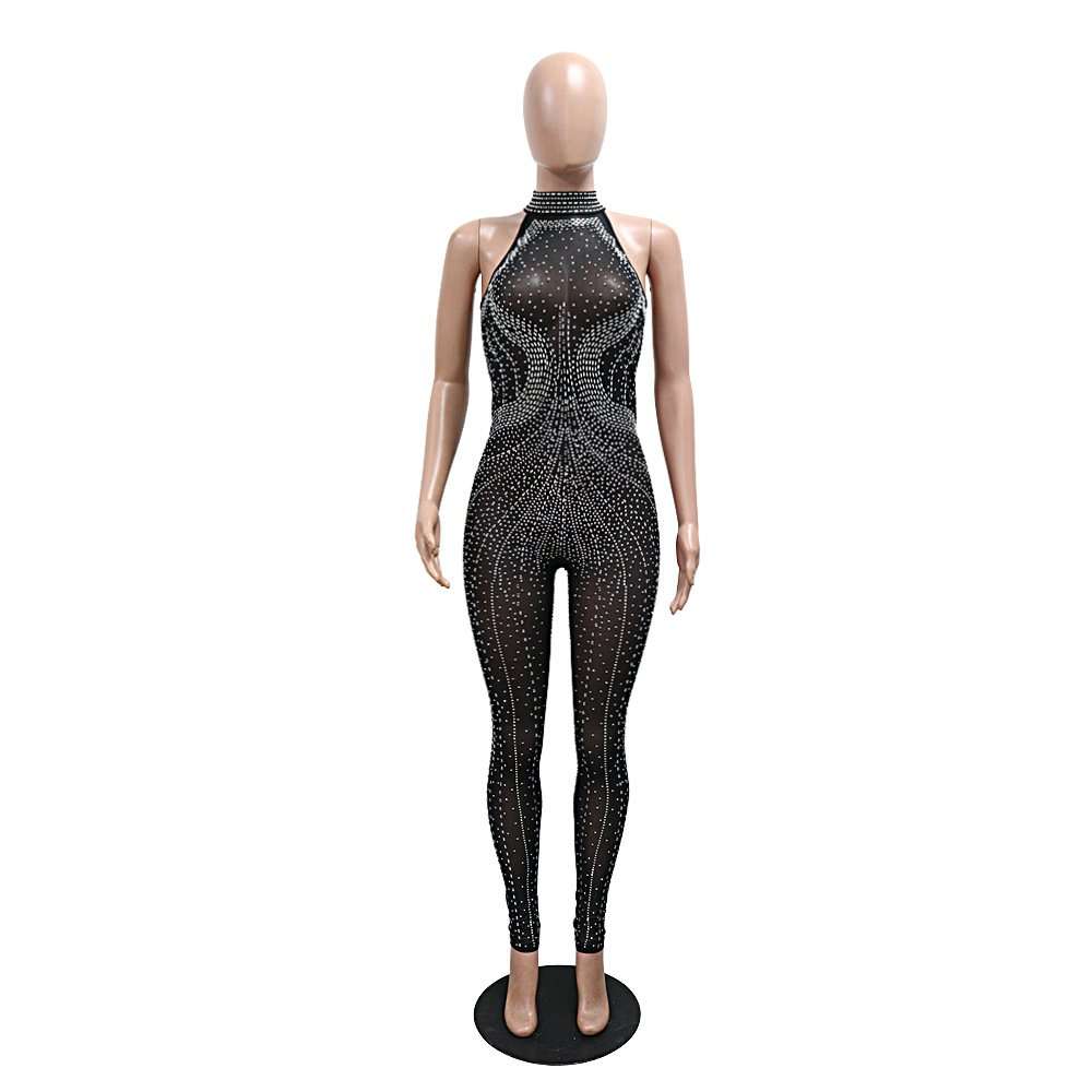 Illusion Sheer Rhinestone Jumpsuit image 3