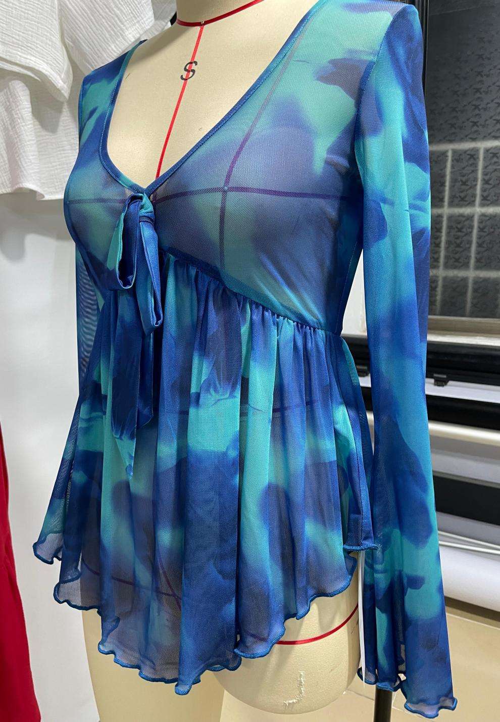 Butterfly Tie-Front Blouse image 3