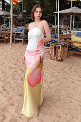 Floral Print Halter Maxi Dress image 0