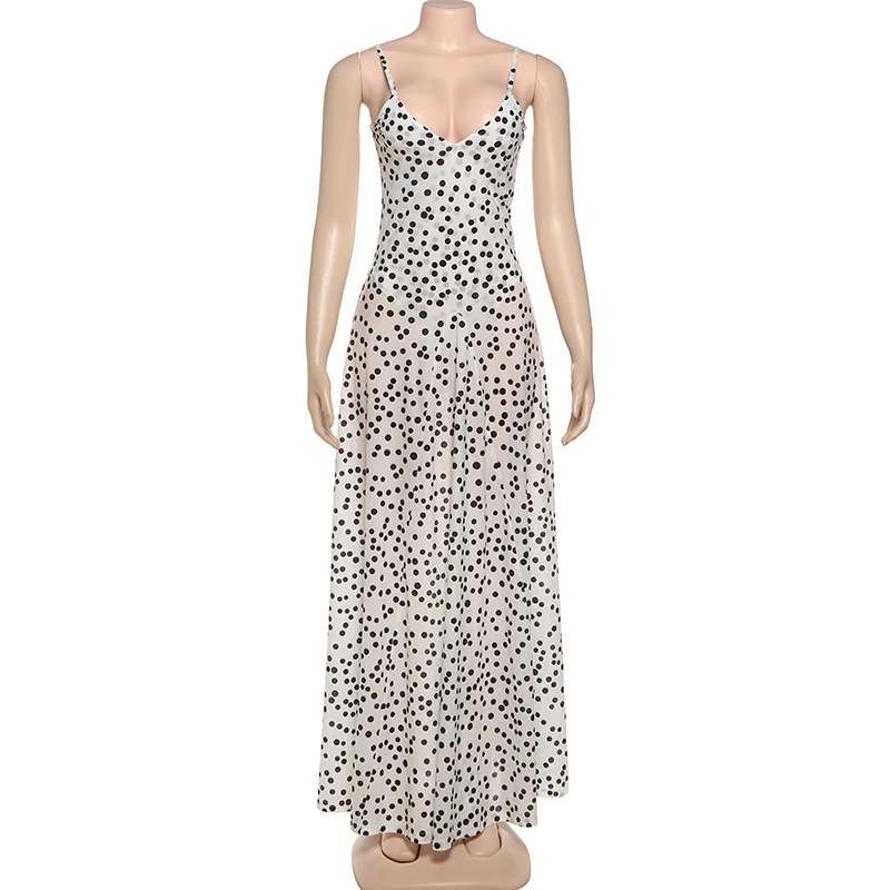 Polka Dot Spaghetti Strap Maxi Dress image 4