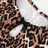 Leopard Print Top with Keyhole & Bow Detail image 4