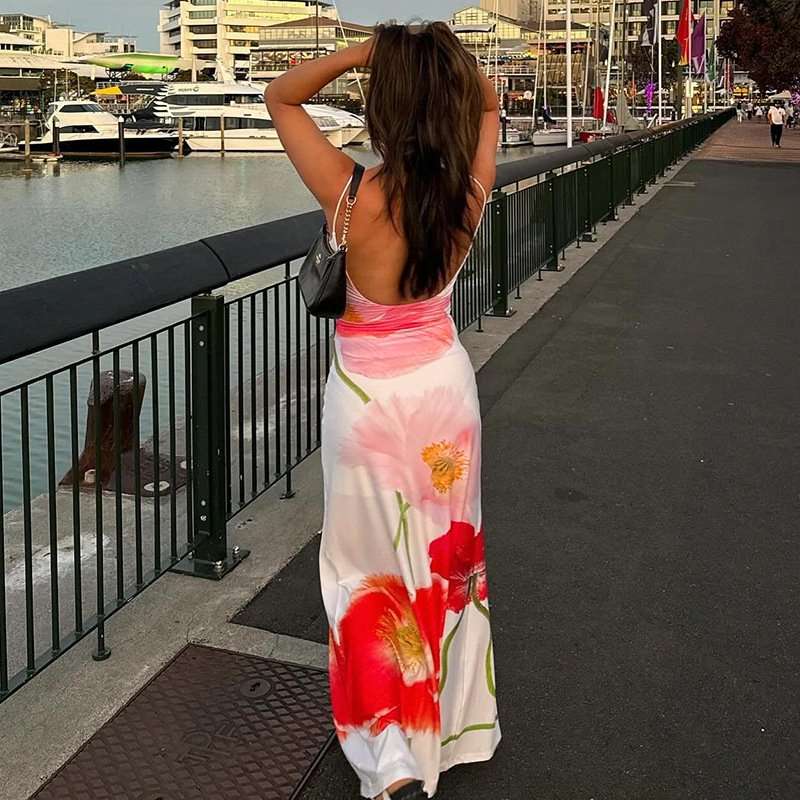 Floral Print Spaghetti Strap Maxi Dress image 2