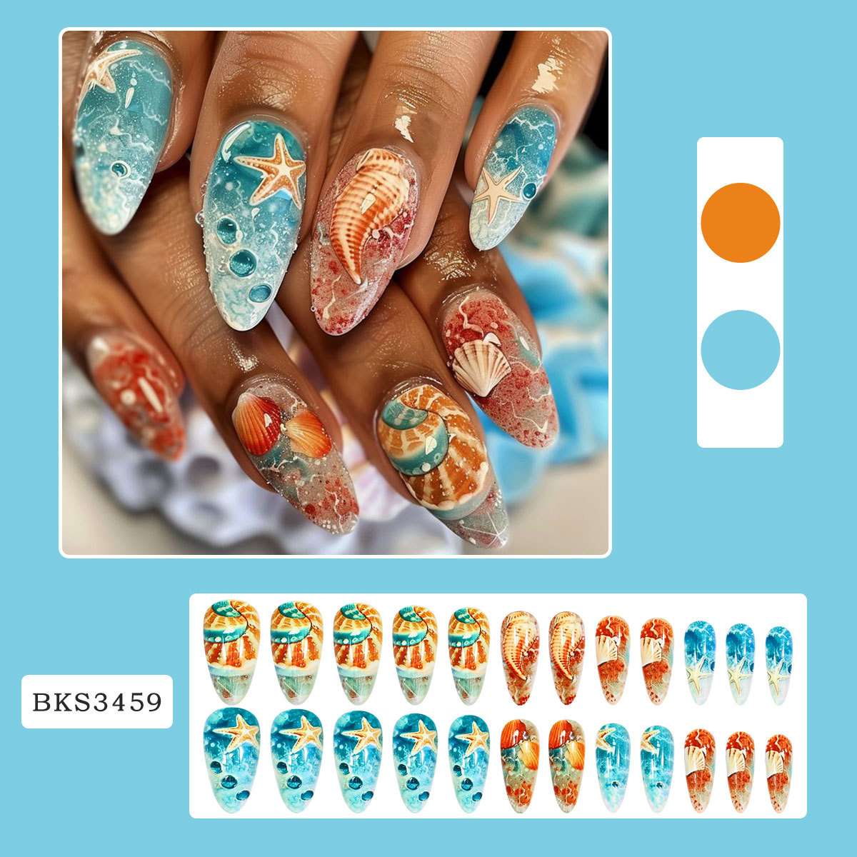 Ocean Themed 3D Nail Art image 2