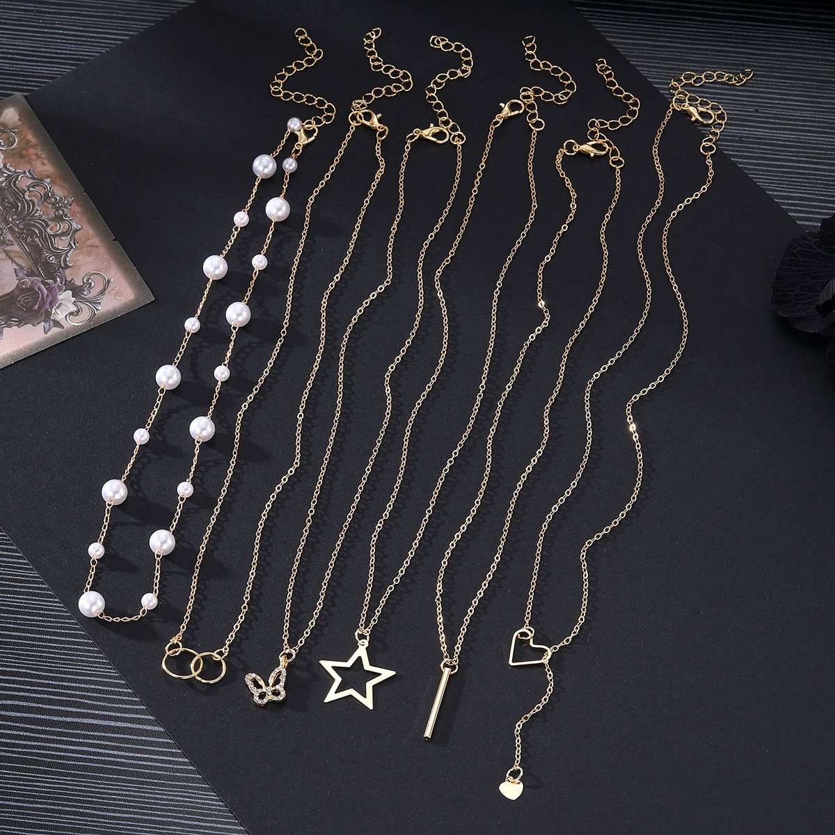 Trendy Multilayer Necklace Set image 3