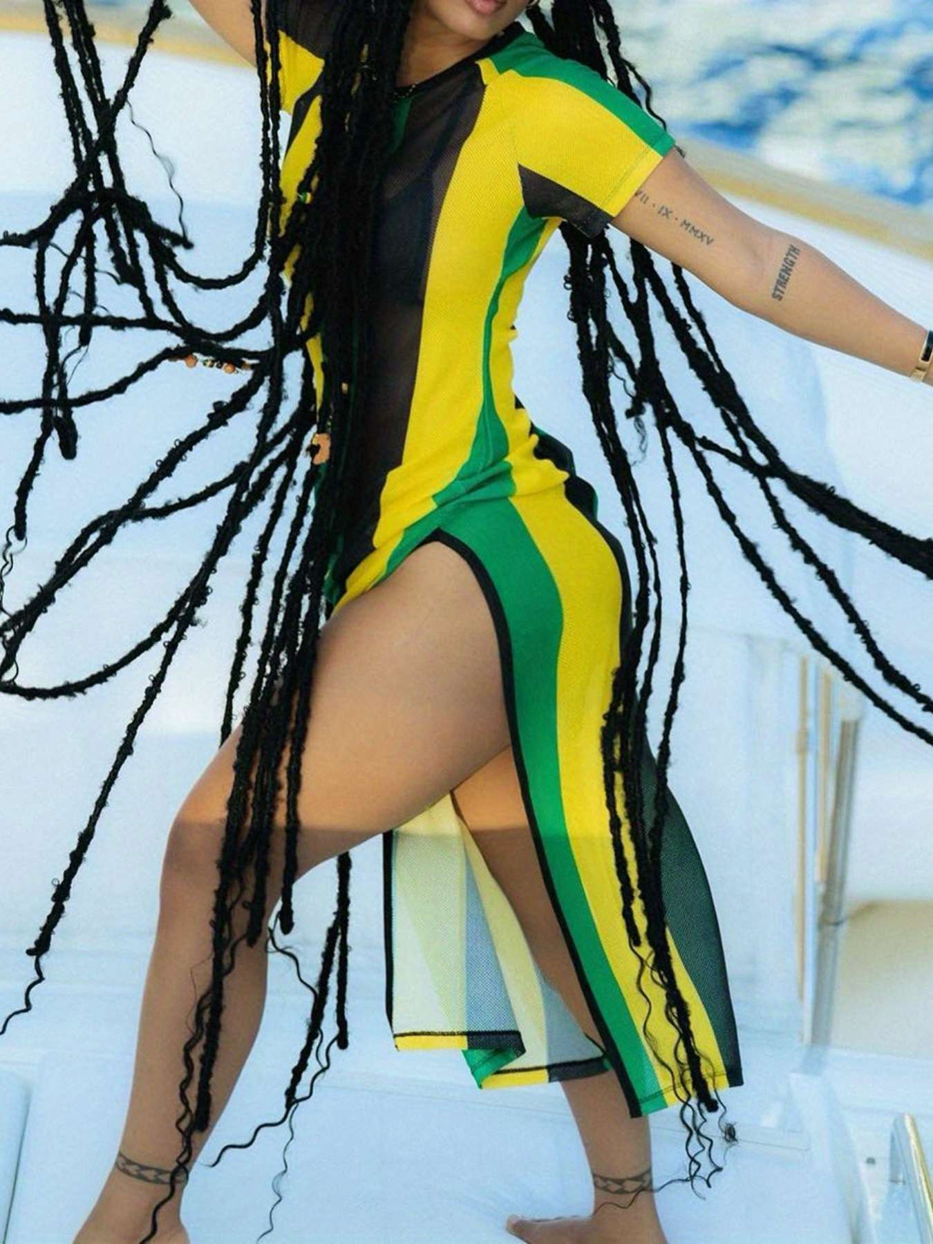 Vibrant Color Block Maxi Dress image 5