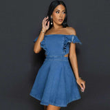 Off-Shoulder Ruffle Sleeve Skater Dress image 3